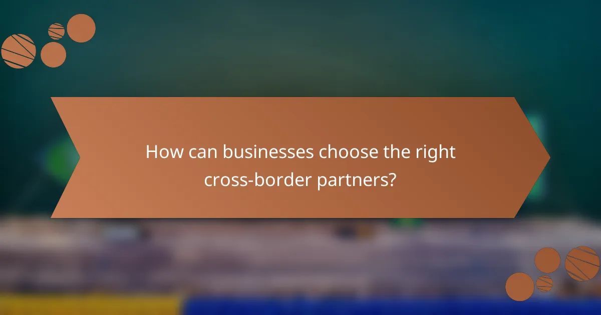 How can businesses choose the right cross-border partners?