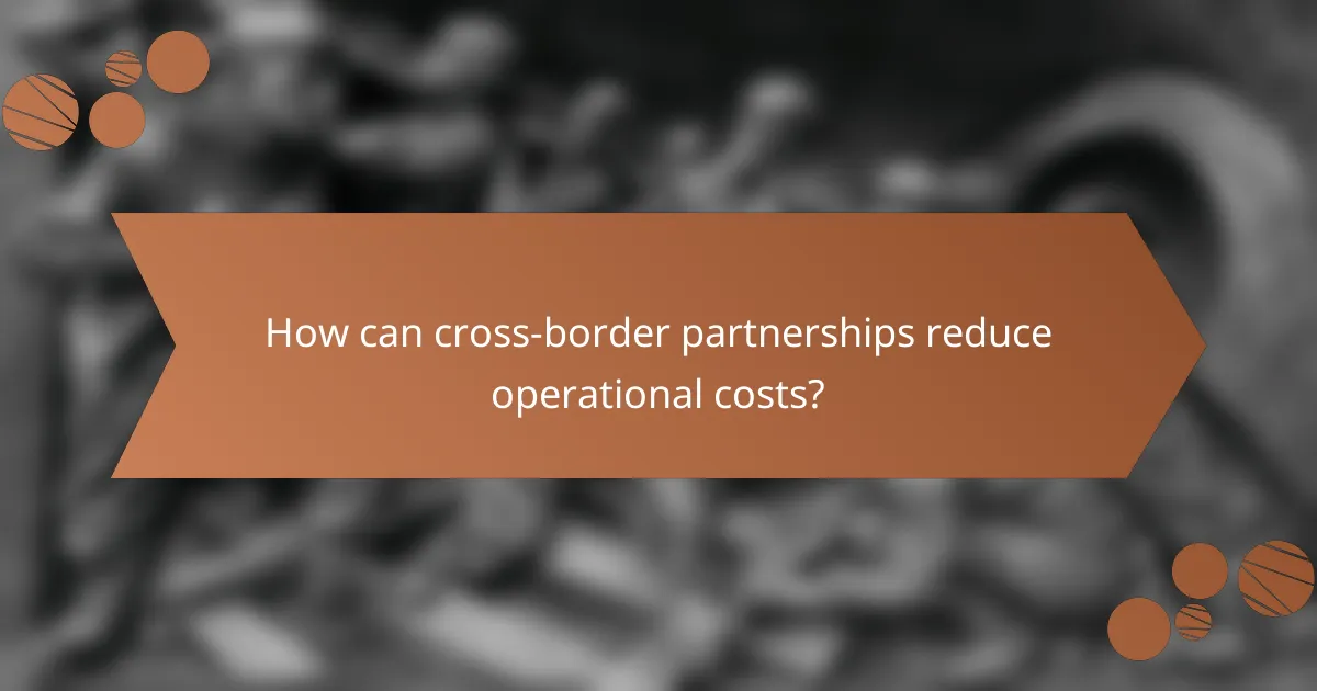 How can cross-border partnerships reduce operational costs?