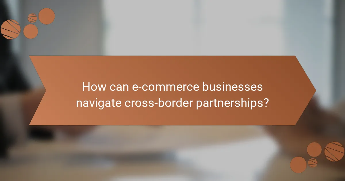 How can e-commerce businesses navigate cross-border partnerships?