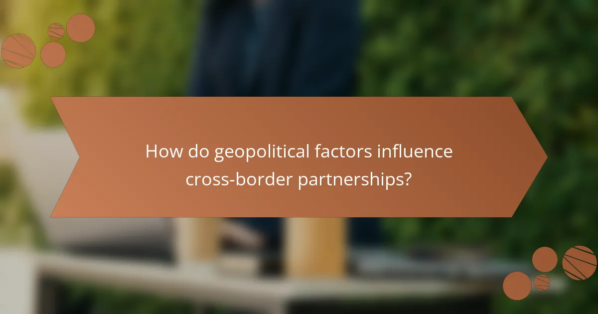 How do geopolitical factors influence cross-border partnerships?