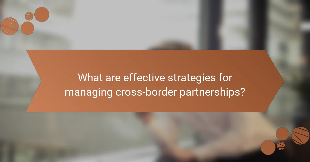 What are effective strategies for managing cross-border partnerships?