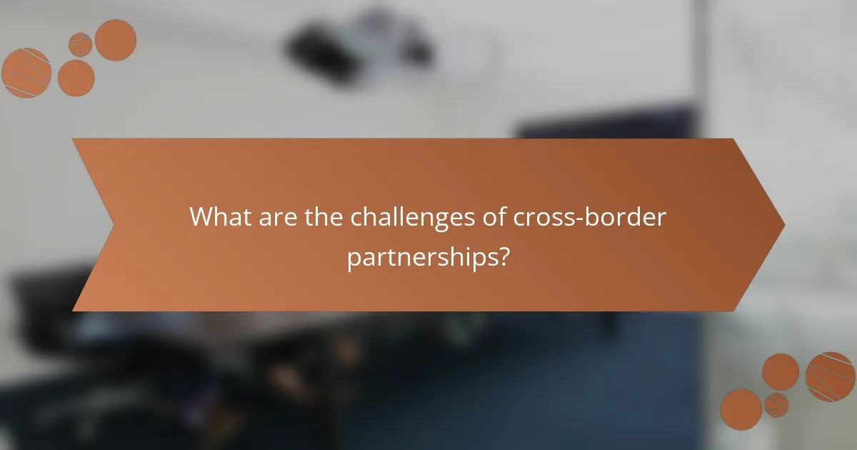 What are the challenges of cross-border partnerships?
