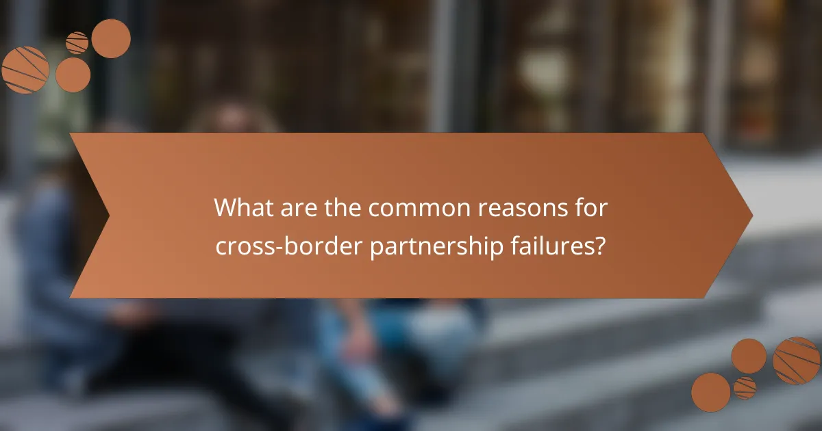 What are the common reasons for cross-border partnership failures?