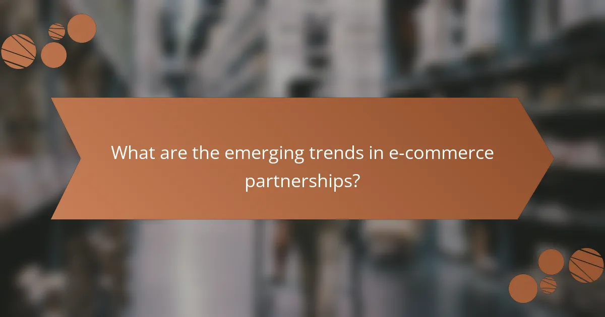 What are the emerging trends in e-commerce partnerships?