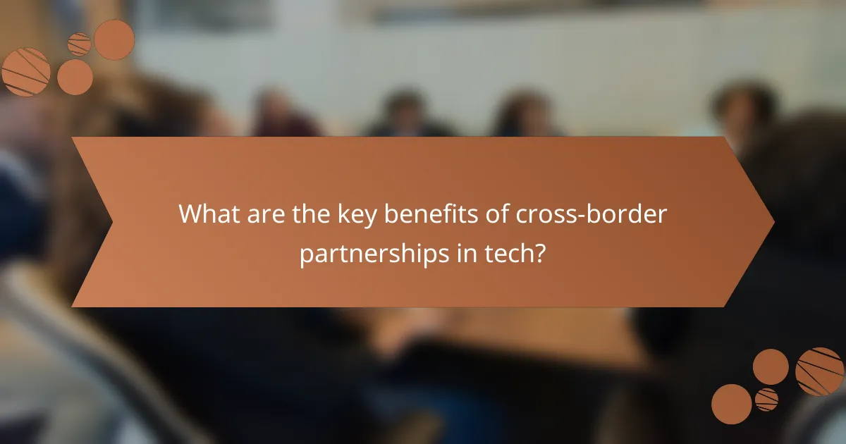 What are the key benefits of cross-border partnerships in tech?