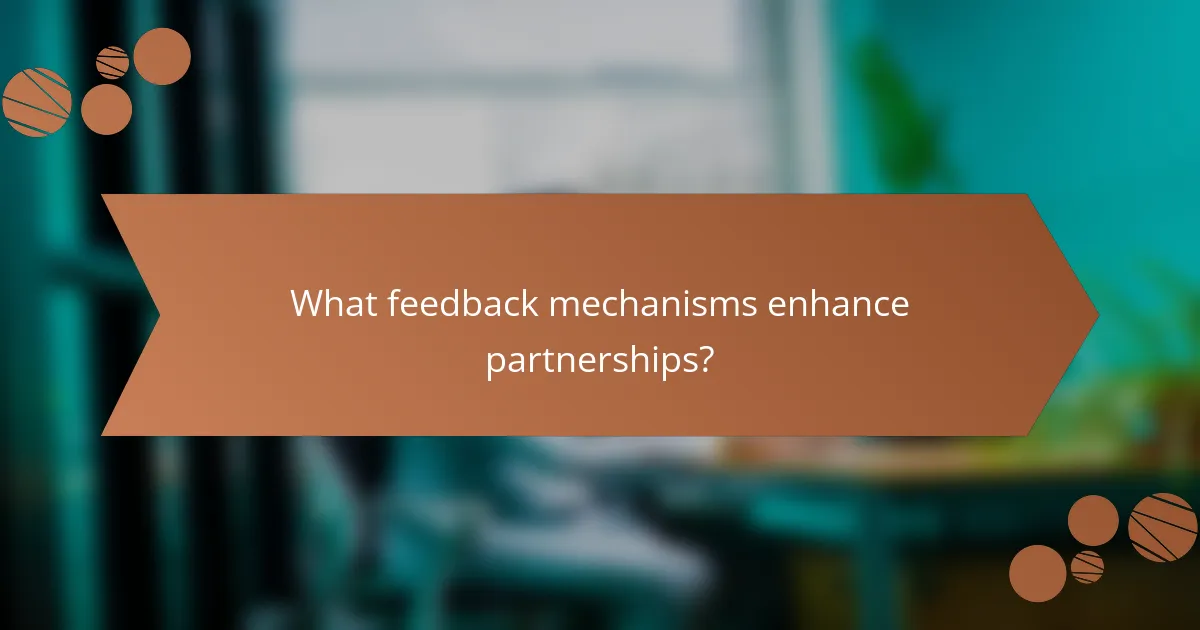 What feedback mechanisms enhance partnerships?