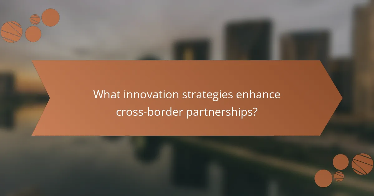 What innovation strategies enhance cross-border partnerships?